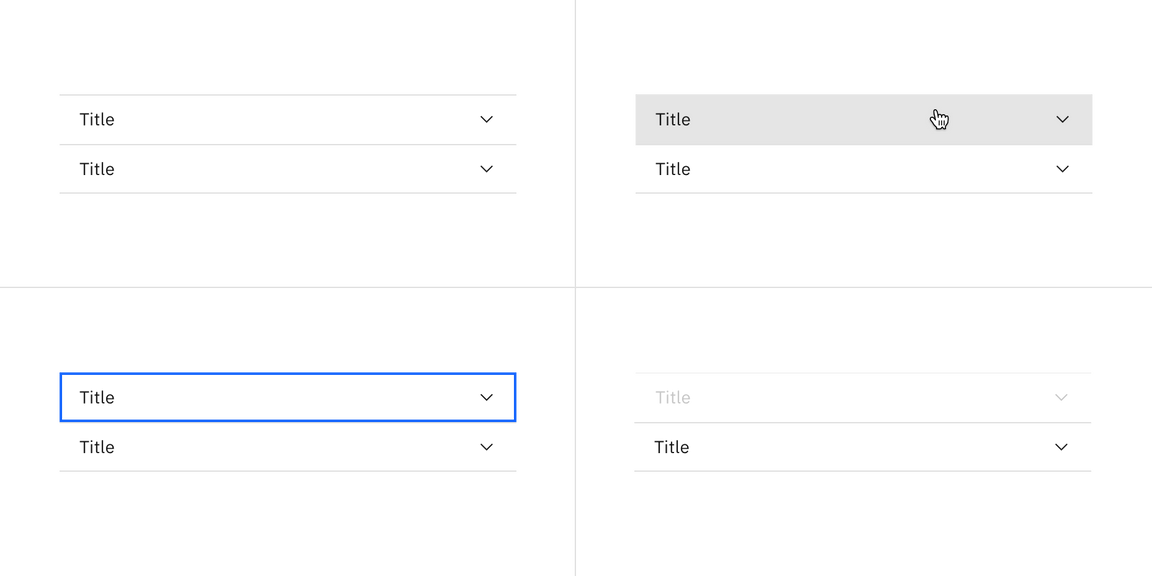 accordion interactives states